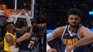 Jamal Murray dunks on LeBron James and flexes to the camera 