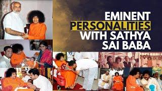 VIPs with Sathya Sai Baba  Eminent Personalities taking blessing of Sathya Sai Baba  Narendra Modi