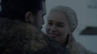 GOT - Jon Snow Kisses Daenerys and First Time Riding Daenerys Dragon Scene - Season 8 Episode 1