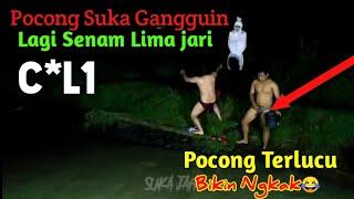 Prank POCONG Suka Gangguin orang lagi Senam lima jari C**Li  Special ramadhan paling lucu ngakak