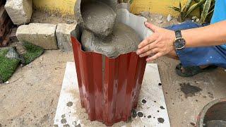 Artwork from Cement and Iron  How to make Flower pots from Cement and Iron