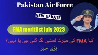 Pakistan Air Force FMA meritlist update  FMA medical & interview update