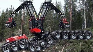 Dangerous Fastest Chainsaw Cutting Tree Machines Big Felling Tree Heavy Equipment Machine