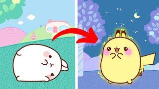 Molang becomes ELECTRO MOLANG   Funny Compilation For Kids