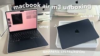 MacBook Air M3 Unboxing  setup widgets aesthetic customization