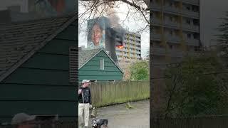 Shots fired fire breaks out at 11-story housing complex in North Portland