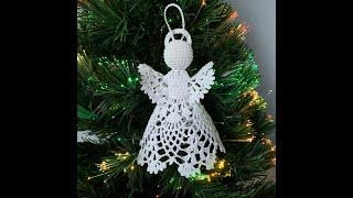 Прекрасный Рождественский ангел связанный крючком - МК #21