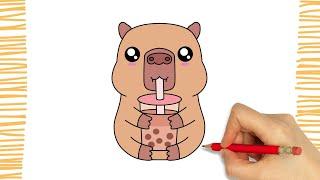 Como Dibujar un CAPIBARA KAWAII