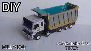 HOW TO MAKE CARDBOARD BHARAT BENZ 4828 TIPPER TRACK IN ROAD KING 2207