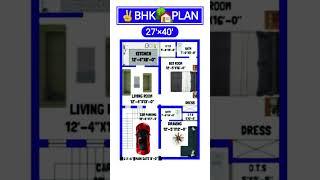 27 x 40 house design 27 x 40 house plan  27 x 40 ghar ka naksha #shorts #home #trending #house