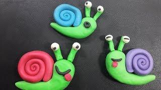 How to make snail clay modelling for kids Making colourful animal shapes from clay