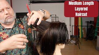 Medium Length Layered Haircut - TheSalonGuy