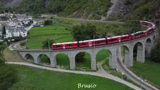 Swiss Trains Part II. From Poschiavo - Ospizio Bernina - Alp Grüm - Le Prese _ Brusio - Tirano Italy