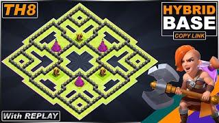NEW TH8 Base with REPLAY 2021 Anti Dragon & Anti Valk TH8 Base COPY LINK - Clash of Clans