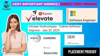 Direct Test Hiring  OFF Campus Drive  Wipro Microsoft IBM  2025 2024 2023 Batch  Jobs