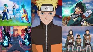 All Fortnite x Anime CrossoverCollab Trailers Naruto DBZ MHA AOT & JJK  Cutscenes