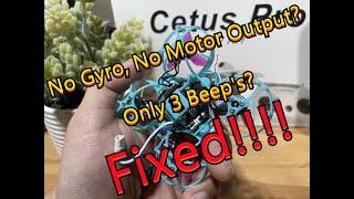 BF no motor output Gyro only 3 beeps? Reset your drone to factory default might fix the issue.