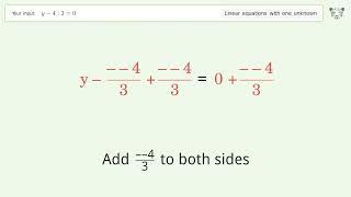 Solve y-43=0 Linear Equation Video Solution  Tiger Algebra