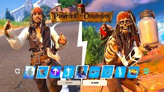 Pirates of The Caribbean Event PASS All FREE & PAID Reward + Jack Sparrow Skin Set Gameplay Fortnite