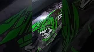 Hasil Decal Stiker Tengkorak Green Black Honda Beat