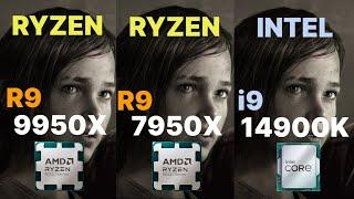 R9 9950X VS I9 14900K VS  R9 7950X  GAMING+ SYNTHETIC TEST 9000 Series benchmark 9950x ZEN5