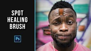 Photoshop Tutorial How to Use Spot Healing Brush to Remove Pimples Acne Scars and Blemishes