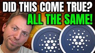 CARDANO ADA - DID THIS PREDICTION COME TRUE? ITS ALL THE SAME