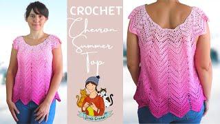 Crochet Chevron Summer Top  Lacy Ripple Blouse