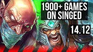 SINGED vs TRYNDAMERE TOP  1900+ games 627  EUW Master  14.12