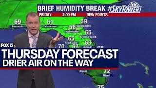 Tampa weather  drier air rolling in from Ernesto