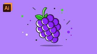 Vector Fruits illustration design in adobe illustrator  Flat and outline illustration  Litchi art