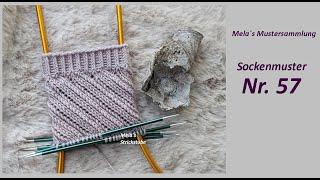 Sockenmuster Nr. 57 - Spiralmuster mit nur einer Runde stricken