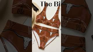 #swimwear #bikini #swimsuit #howto #recycledfashion #etsyshop #cowboys #cowgirls #longhorns