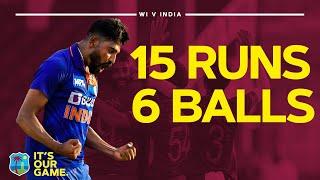 DRAMATIC Final Over  15 Runs To Win Off 6 Balls  West Indies v India  1st CG United ODI 2022