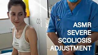 severe SCOLIOSIS 35 degrees chiropractic adjustment chiropractor Evgeni Trigubov asmr massage
