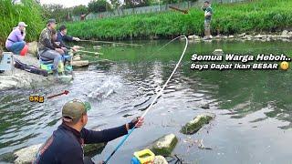 Heboh.. Saat Mancing Ikan Nila Dapat Sebesar Ini Jadi Tontonan Warga