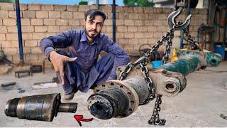 How Ingenious Mechanic’s Repair a Broken Mercedes Trailer Shaft  Trailer axle spindle replacement