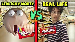 Skittles MEME Stretchy Morty VS Real Life