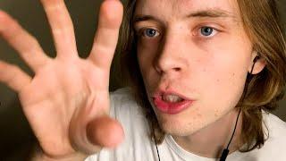 ASMR Sensitive Mouth Sounds & Face Touching Ear to Ear pluck scratch hand movements whispering