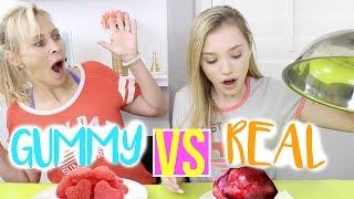 Gummy vs Real Food Challenge ft. Mom  Sasha Morga