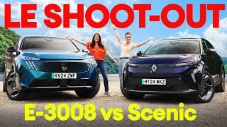 Peugeot E-3008 vs Renault Scenic. Who makes the better family SUV?  Electrifying