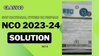 NCO 2023 - 24 Solution Class 10 Set B  SOF National Cyber Olympiad