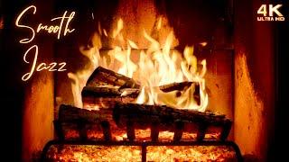 Relaxing Smooth Jazz Music Fireplace  Night Jazz Ambience