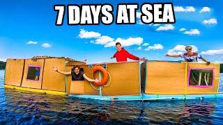 Worlds Biggest BOX FORT House Boat On A LAKE - 7 Day Adventure  THE MOVIE