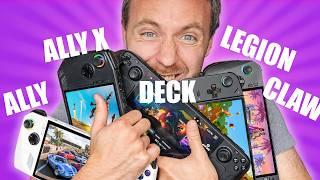 BEST Gaming Handheld in 2024? Steam Deck OLED  Ally X  Legion Go  Claw