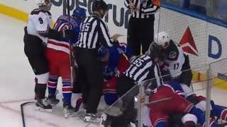 Rangers and Coyotes after game scuffle