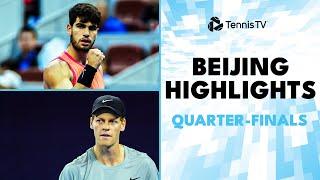 Alcaraz vs Khachanov Sinner vs Lehecka & More  Beijing 2024 Quarter-Finals Highlights