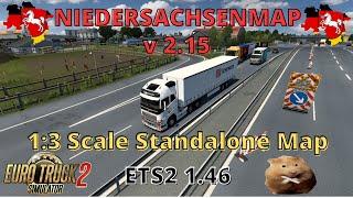 ETS2 1.46 NIEDERSACHSENMAP V 2.15    A 13 scale Standalone map