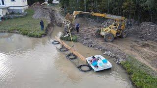 Installing a geothermal system with a pond loop at my house Part 1