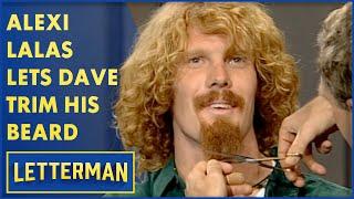 Alexi Lalas Talks Soccer Lets Dave Trim His Beard  Letterman